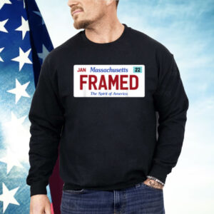 Framed Massachusetts License Plate Police Justice Satire Shirt