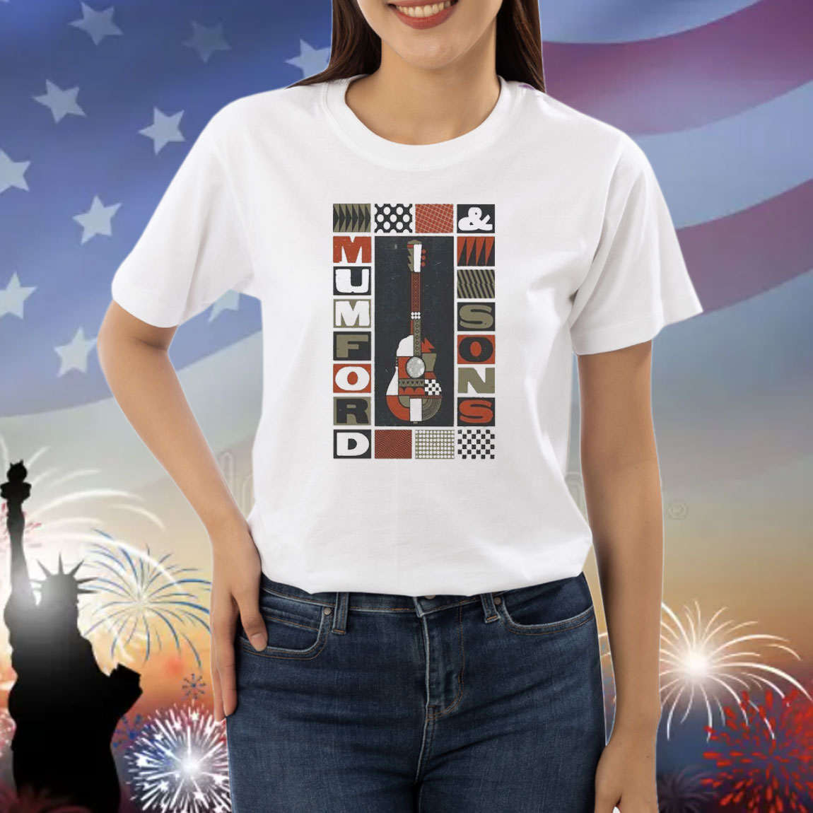 Mumford & Sons Jun 17, 2025 Noblesville, IN. Ruoff Music Center Guitar Shirt