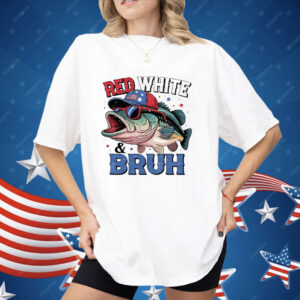 Red White And Bruh July Patriotic Fish Shirt