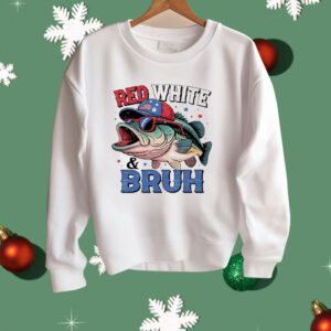 Red White And Bruh July Patriotic Fish Shirt