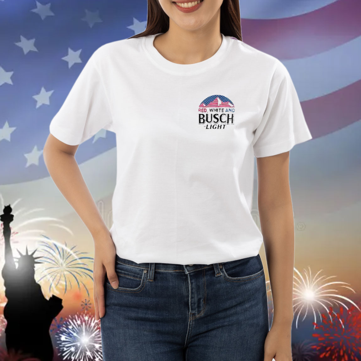 Red White And Busch Light Trump Hotter Than A Hoochie Coochie Shirt