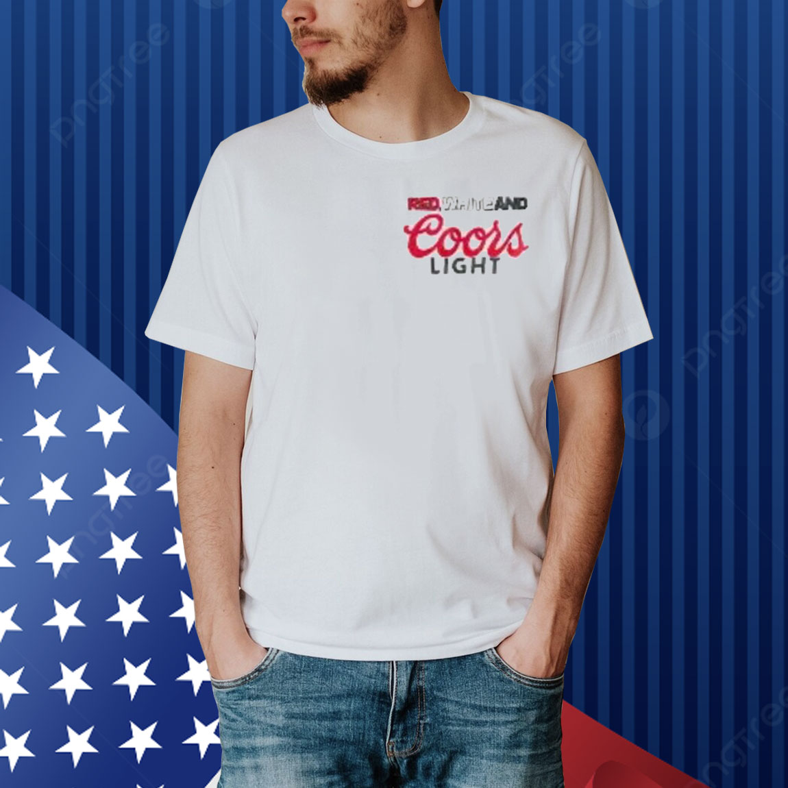 Red White And Coors Light 4th Of July Shirt