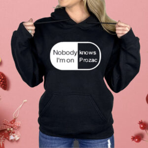 Robbie Williams Wearing Noboydy I'm On Knows Prozac Shirt
