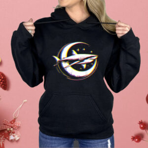 Cosmic Shark In Front Of The Moon Supernatural Visual Space Shirt