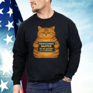 Fat Tabby Cat Mugshot Purrfessional Napper Shirt