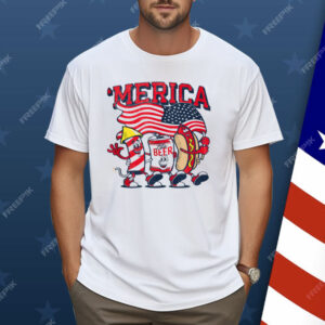 Merica Hot Dogs Beer Fireworks Shirt
