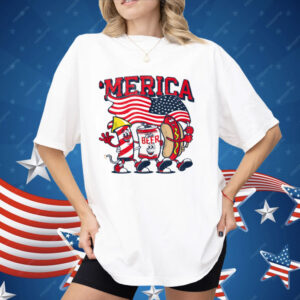 Merica Hot Dogs Beer Fireworks Shirt