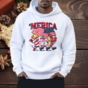 Merica Hot Dogs Beer Fireworks Shirt