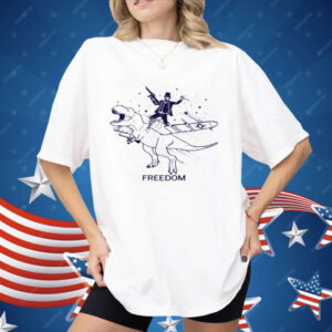 Patriotic Lincoln Riding Dinosaur USA Freedom Shirt