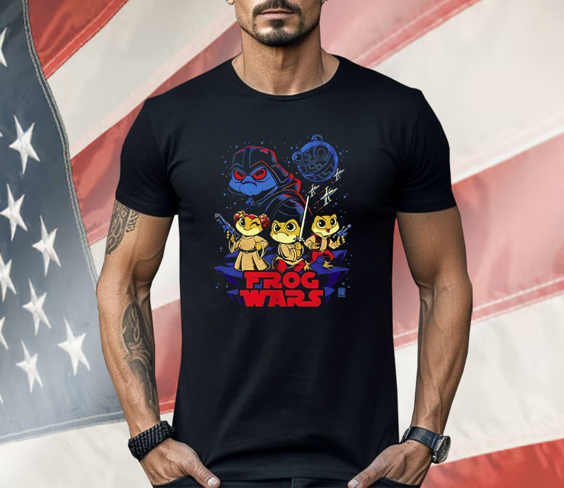 Star Wars Frogs As Darth Vader Princess Leia Luke Skywalker and Han Solo Frog Wars Shirt
