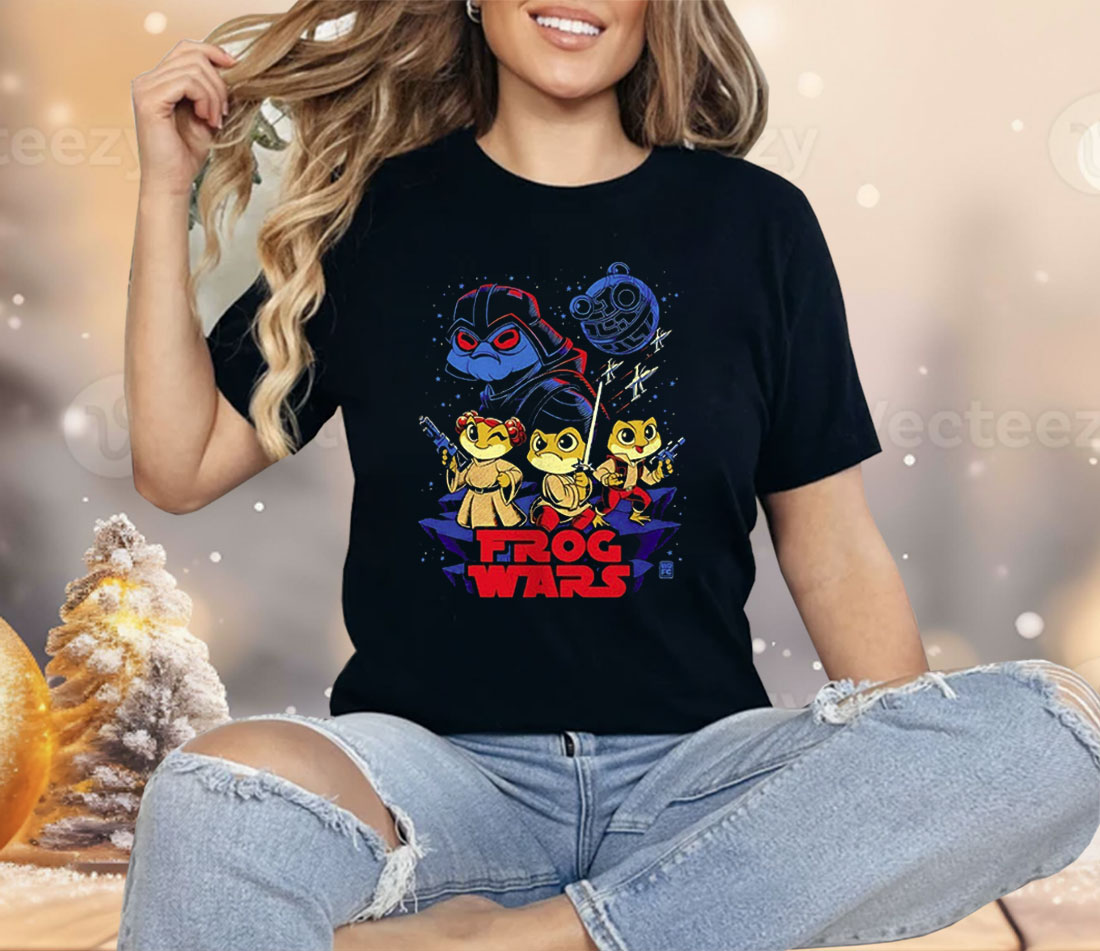 Star Wars Frogs As Darth Vader Princess Leia Luke Skywalker and Han Solo Frog Wars Shirt