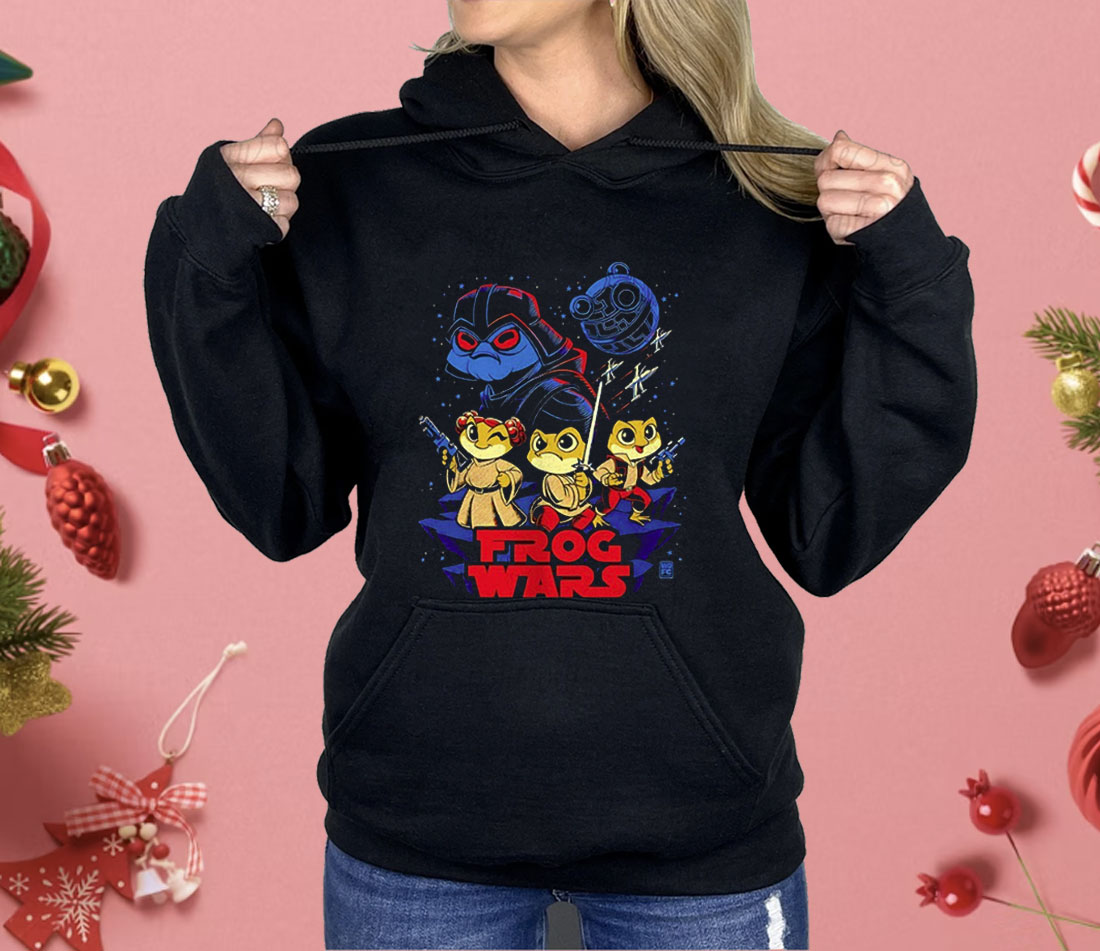 Star Wars Frogs As Darth Vader Princess Leia Luke Skywalker and Han Solo Frog Wars Shirt