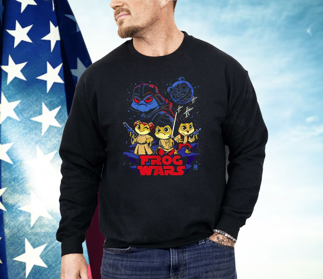 Star Wars Frogs As Darth Vader Princess Leia Luke Skywalker and Han Solo Frog Wars Shirt