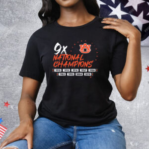 Auburn Football Nine Time National Champions Tee Shirt