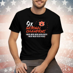 Auburn Football Nine Time National Champions Tee Shirt