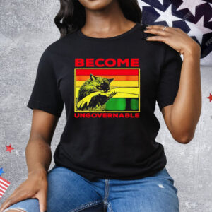 Cat Biting Hand Become Ungovernable Vintage Tee Shirt