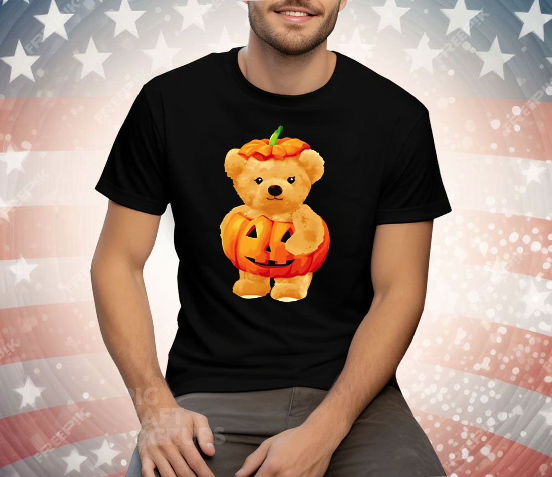 Cool Pumpkin And Teddy Bear For Halloween Tee Shirt