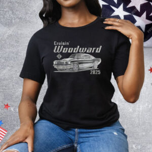 Cruisin Woodward Black and White 2025 Tee Shirt