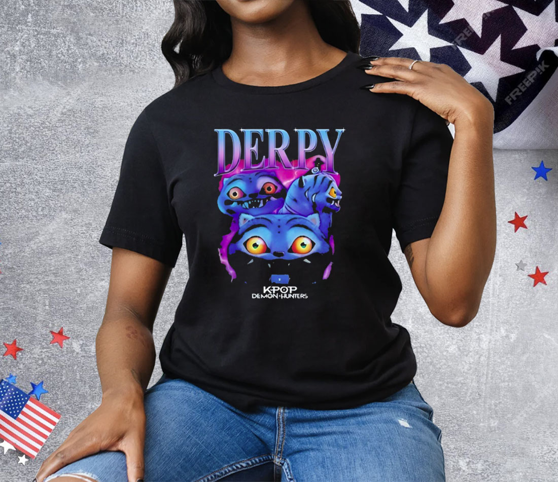 Derpy Tiger Heartthrob Kpop Demon Hunters Tee Shirt