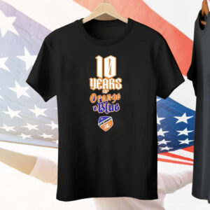 FC Cincinnati 10 Years Of Orange And Blue Tee Shirt