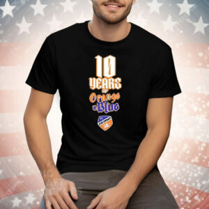 FC Cincinnati 10 Years Of Orange And Blue Tee Shirt