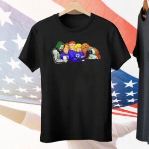 Four Fantastic Friends A Villain And A Robot Tee Shirt