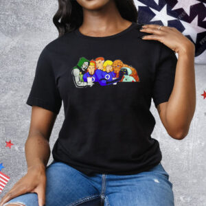 Four Fantastic Friends A Villain And A Robot Tee Shirt