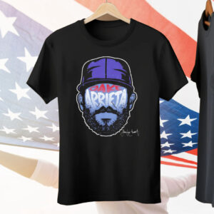 Jake Arrieta Chicago Cubs MLB Baseball Player Silhouette Vintage Tee Shirt