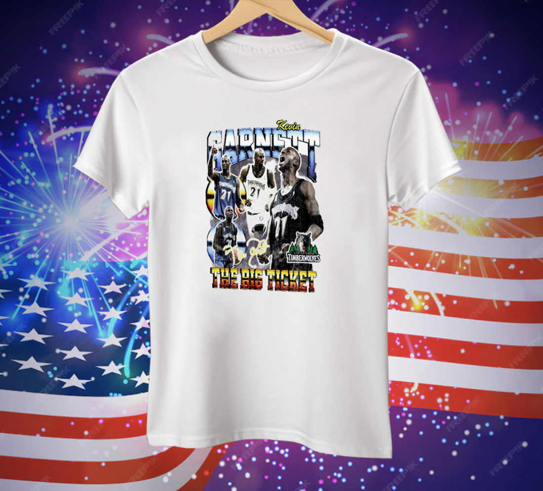 Kevin Garnett Minnesota Timberwolves Hardwood Classics Commemorative Player Collage Tee Shirt