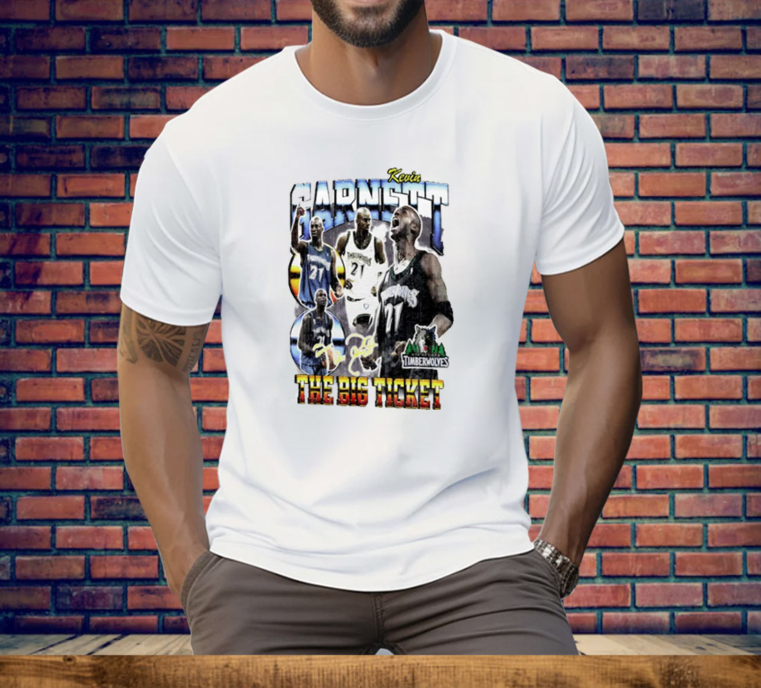 Kevin Garnett Minnesota Timberwolves Hardwood Classics Commemorative Player Collage Tee Shirt