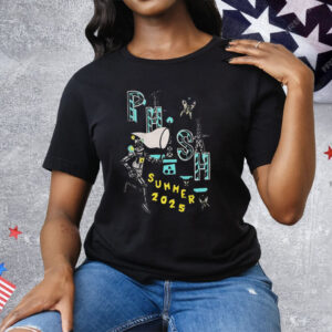 Phish Pollock Robot Butterfly Summer 2025 Tee Shirt
