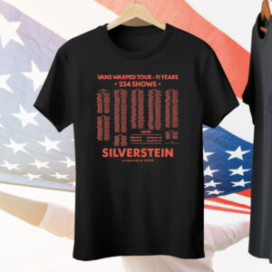 Silverstein Vans Tour 11 Years 234 Shows Warped II Years 2025 Tee Shirt
