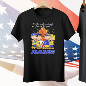 Snoopy The Peanuts Los Angeles Rams It’s The Most Wonderful Time Of The Year Tee Shirt
