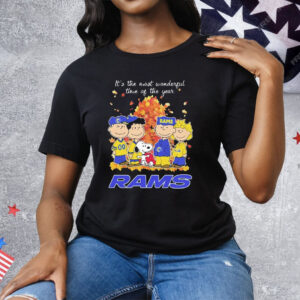 Snoopy The Peanuts Los Angeles Rams It’s The Most Wonderful Time Of The Year Tee Shirt