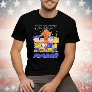 Snoopy The Peanuts Los Angeles Rams It’s The Most Wonderful Time Of The Year Tee Shirt